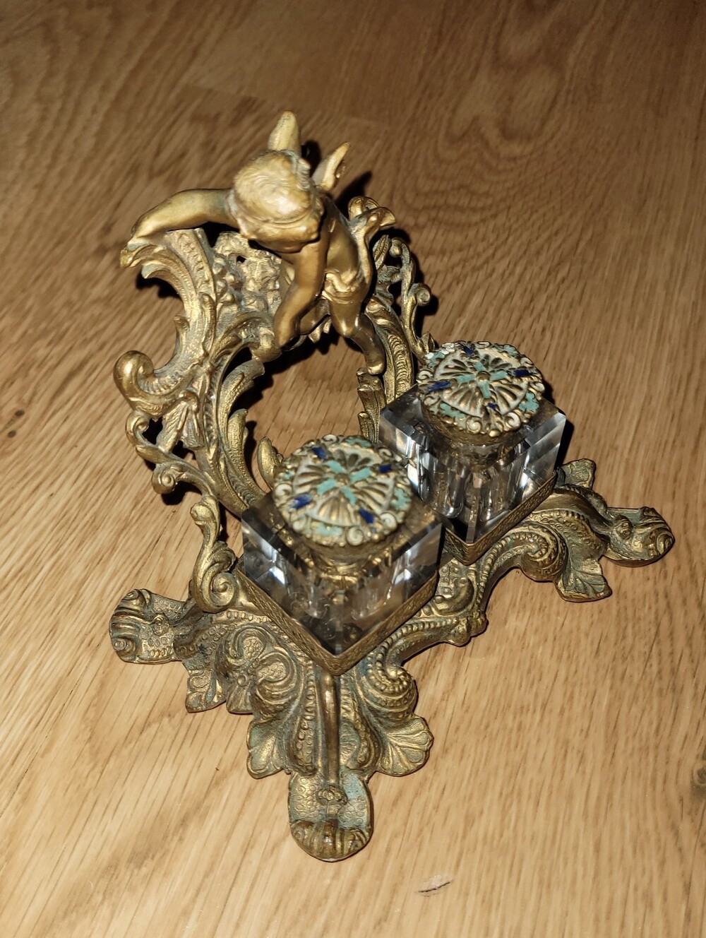 Antique French Double Inkwell